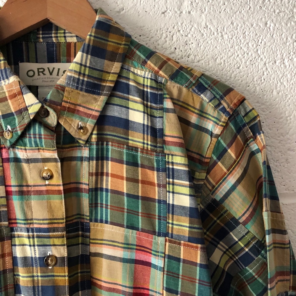 Orvis Plaid Patchwork Button Down Sz: 10 - image 2